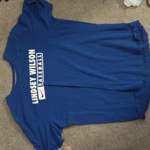 Lindsey Wilson college baseball shirt.